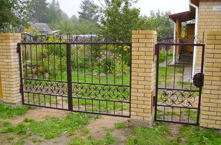 Ковано сварные металлические дачные ворота