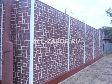 Забор из профнастила с покрытием Rustic Brick