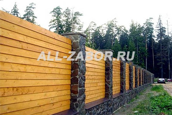 Деревянный забор "Кросс" со столбами